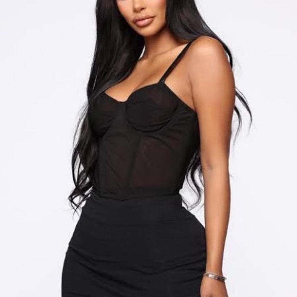 Fashion Nova Elegant Black Bustier Top